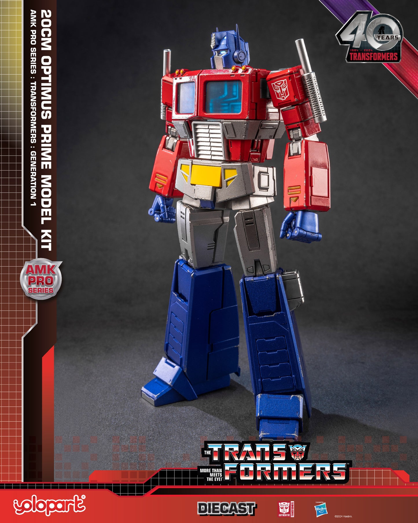 Transformers G1 Optimus Prime Action Figure - 7.87 Inch Highly Articulated Collectible Toy with Upgraded Weaponry - No Converting - YOLOPARK for Ages 15 and Up