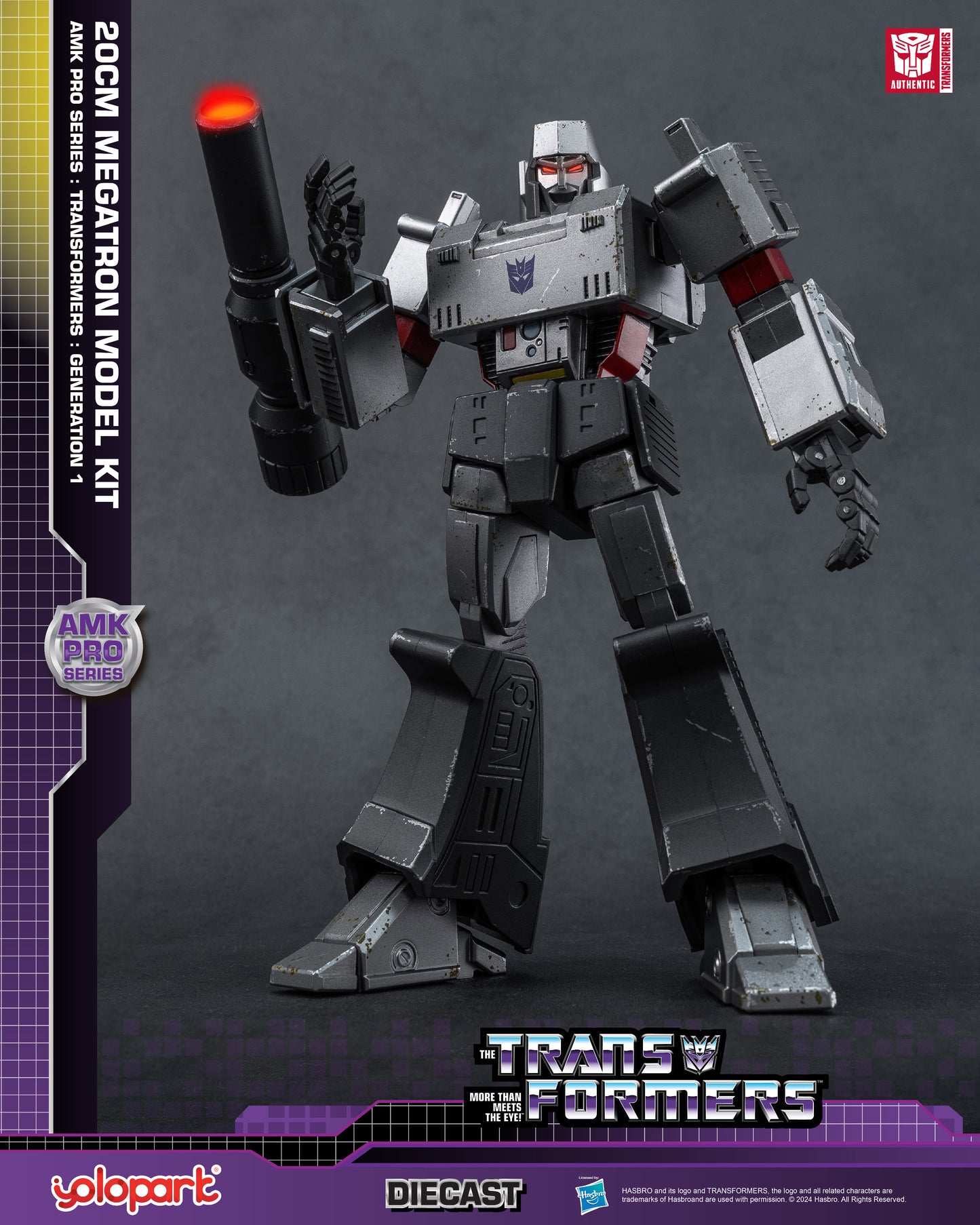 Transformers G1 Megatron Action Figure - 7.87 Inch Highly Articulated Model Kit with Upgraded Weaponry - No Converting Toy for Kids Ages 8 and Up