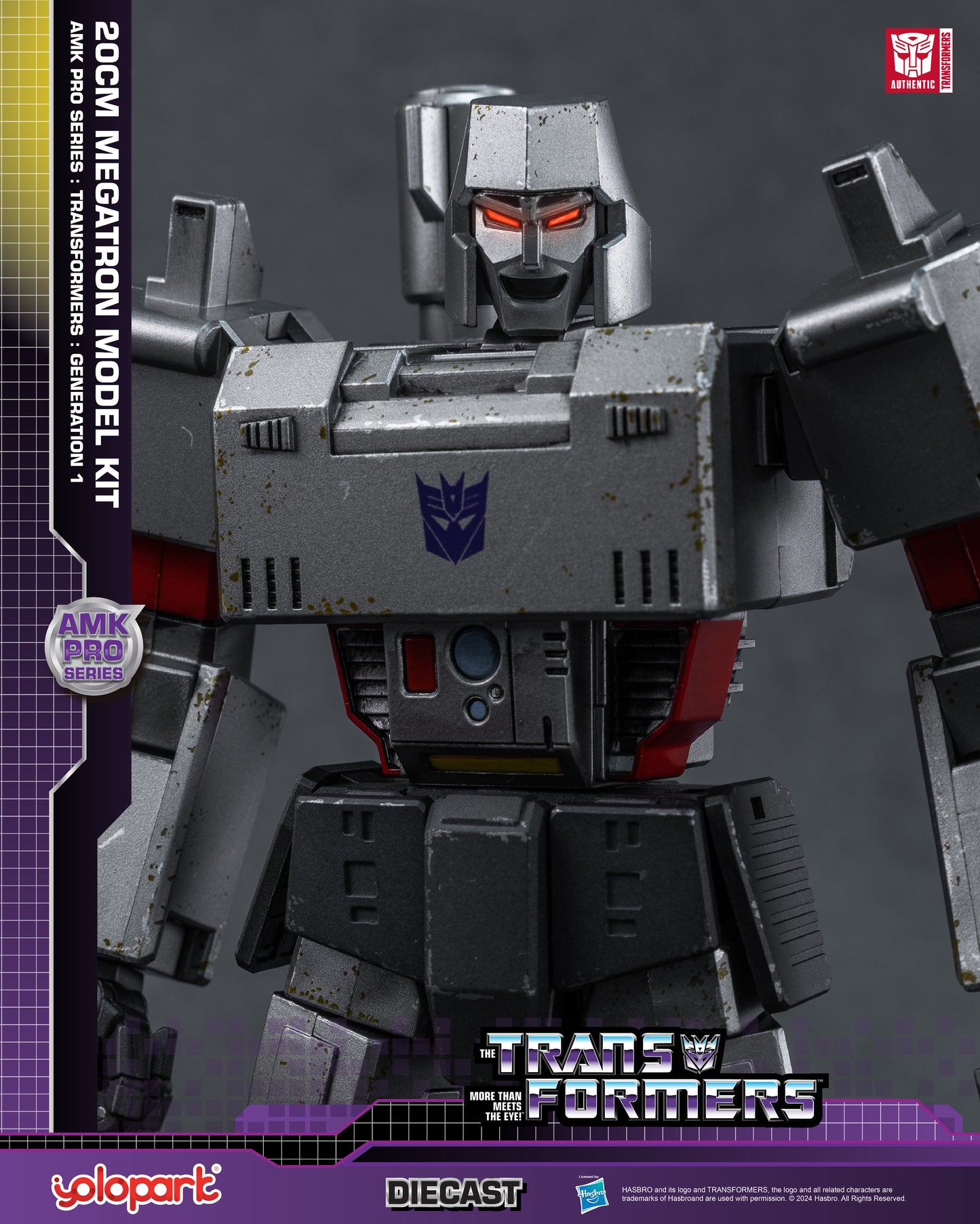 Transformers G1 Megatron Action Figure - 7.87 Inch Highly Articulated Model Kit with Upgraded Weaponry - No Converting Toy for Kids Ages 8 and Up