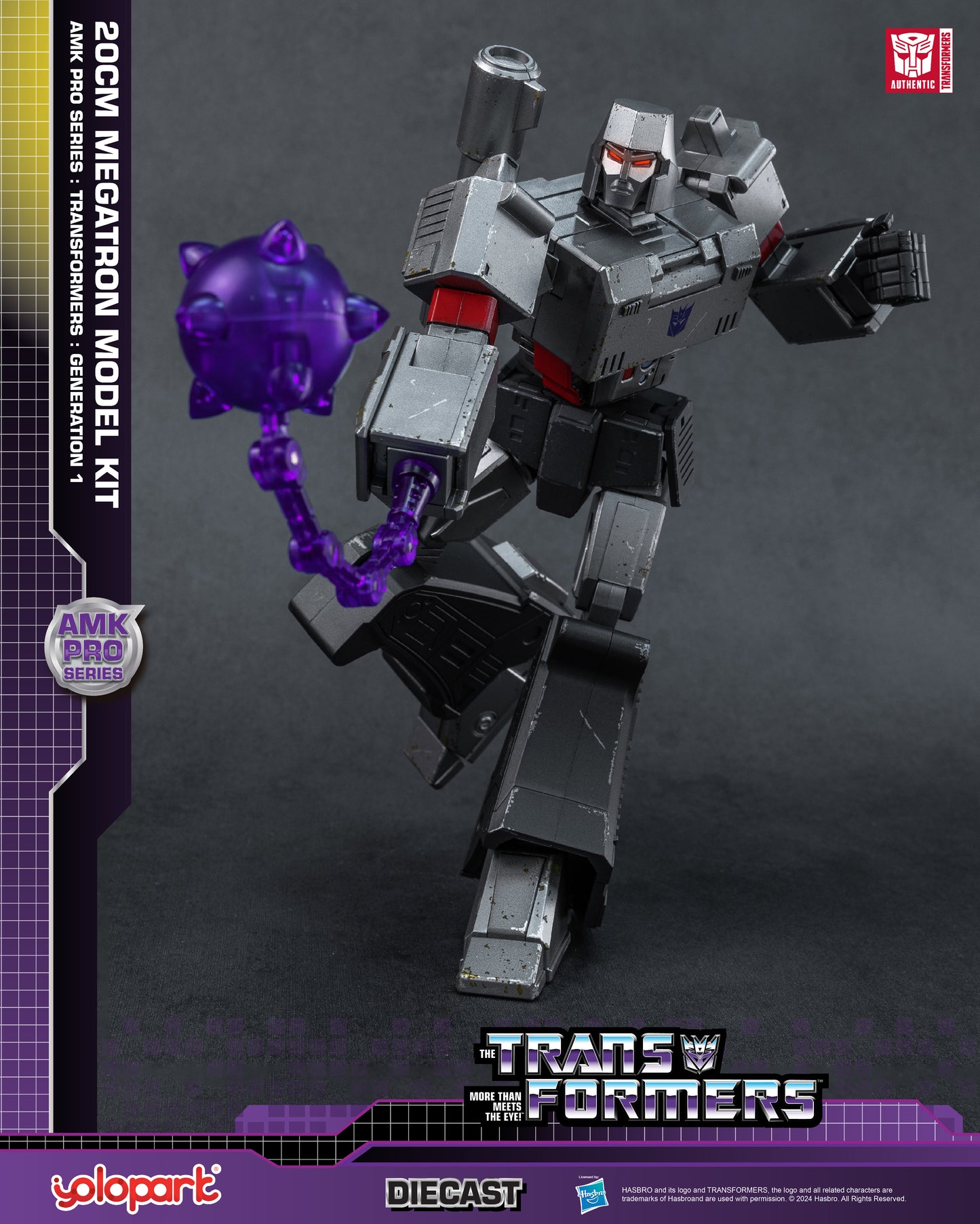 Transformers G1 Megatron Action Figure - 7.87 Inch Highly Articulated Model Kit with Upgraded Weaponry - No Converting Toy for Kids Ages 8 and Up